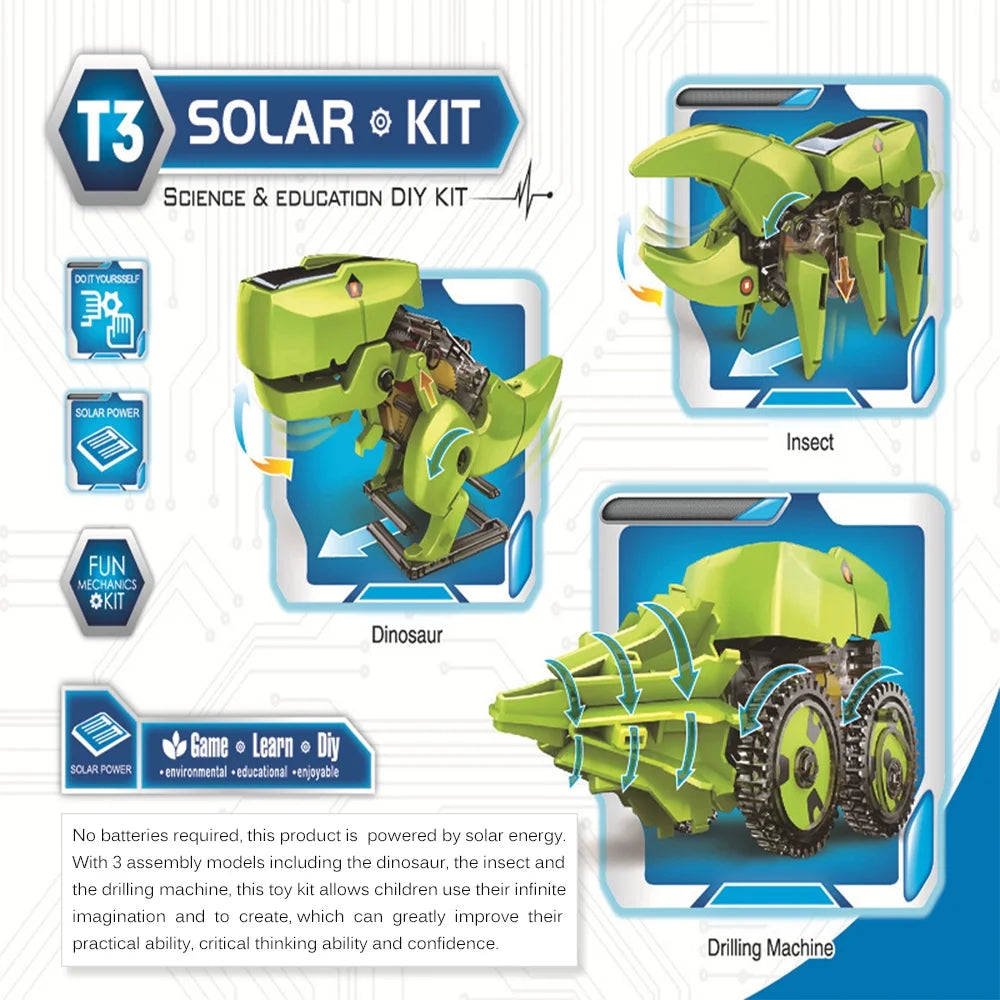 3 In 1 Solar Robot Diy Science Toy Set S179