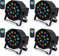 18 RGB LED Stage Lights Sound Activated DMX with Remote Control 4 pcs N76243