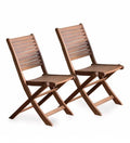 Eucalyptus Folding Bistro Chairs Set of 2 Brown Y909222