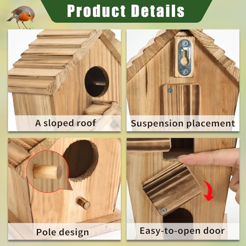 2 Hole Wooden Outdoor Bird House N467404