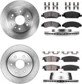 Front 330mm + Rear 345mm 6 Lug Brake Rotors + Ceramic Pads + Clips W9012