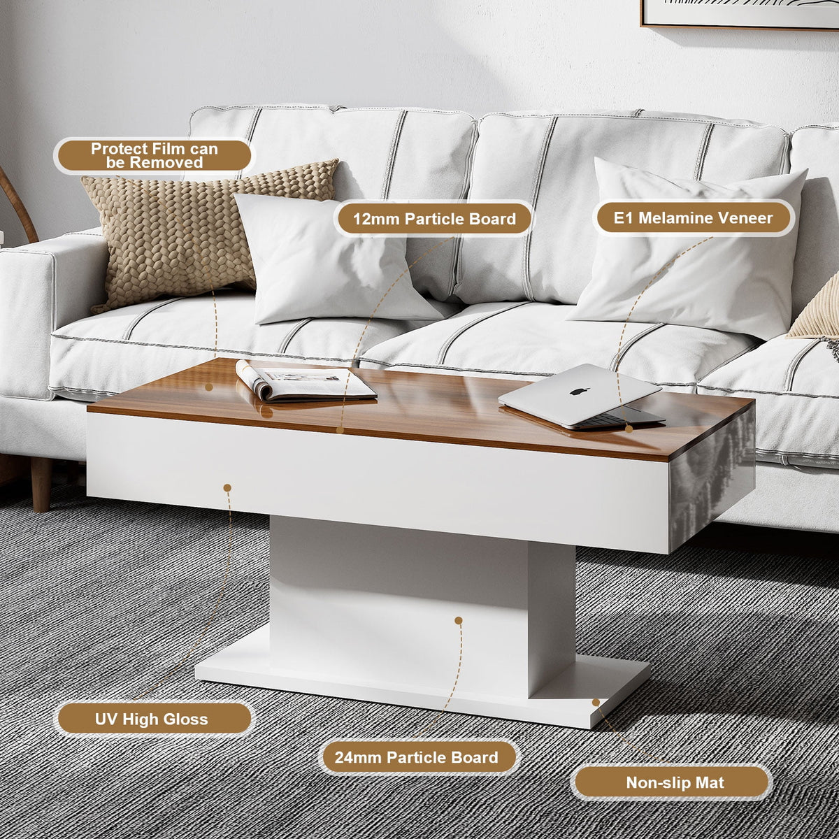 LED Coffee Table with 16 Colors LED Lights O918071