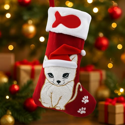 Large Embroidered Christmas Dog Stocking B150716