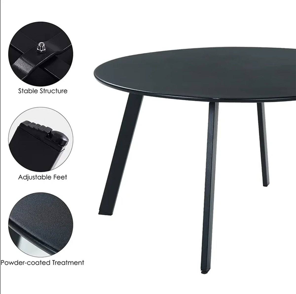 Black Round Metal End Table L384847