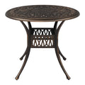 35" Round Cast Aluminum Outdoor Dining Table with Umbrella Hole G321621