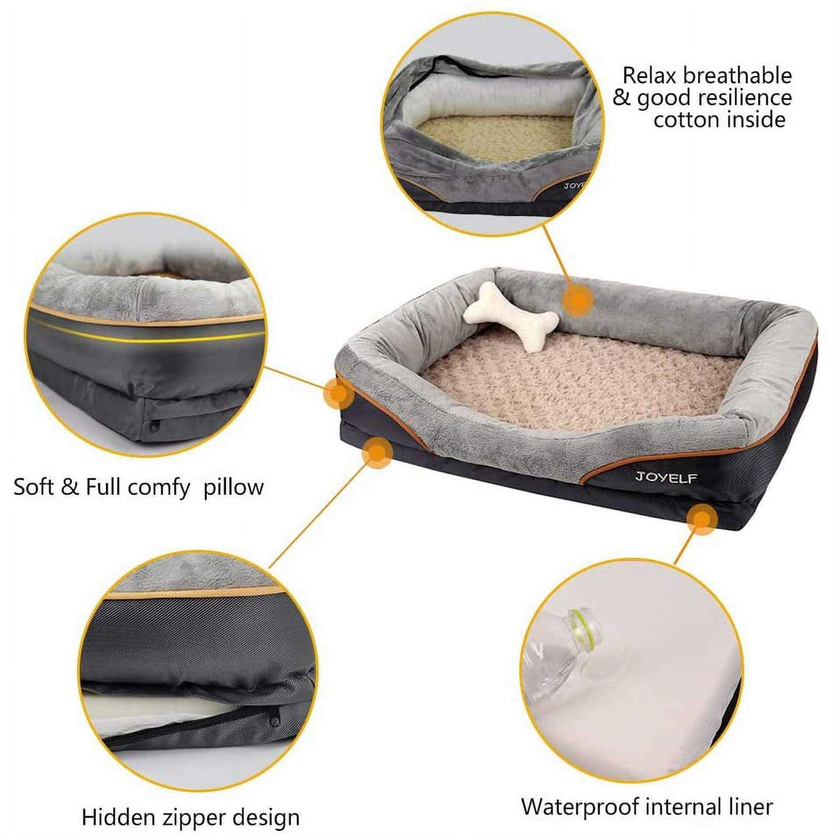 Large Memory Foam Orthopedic Dog Bed with Washable Cover I2379