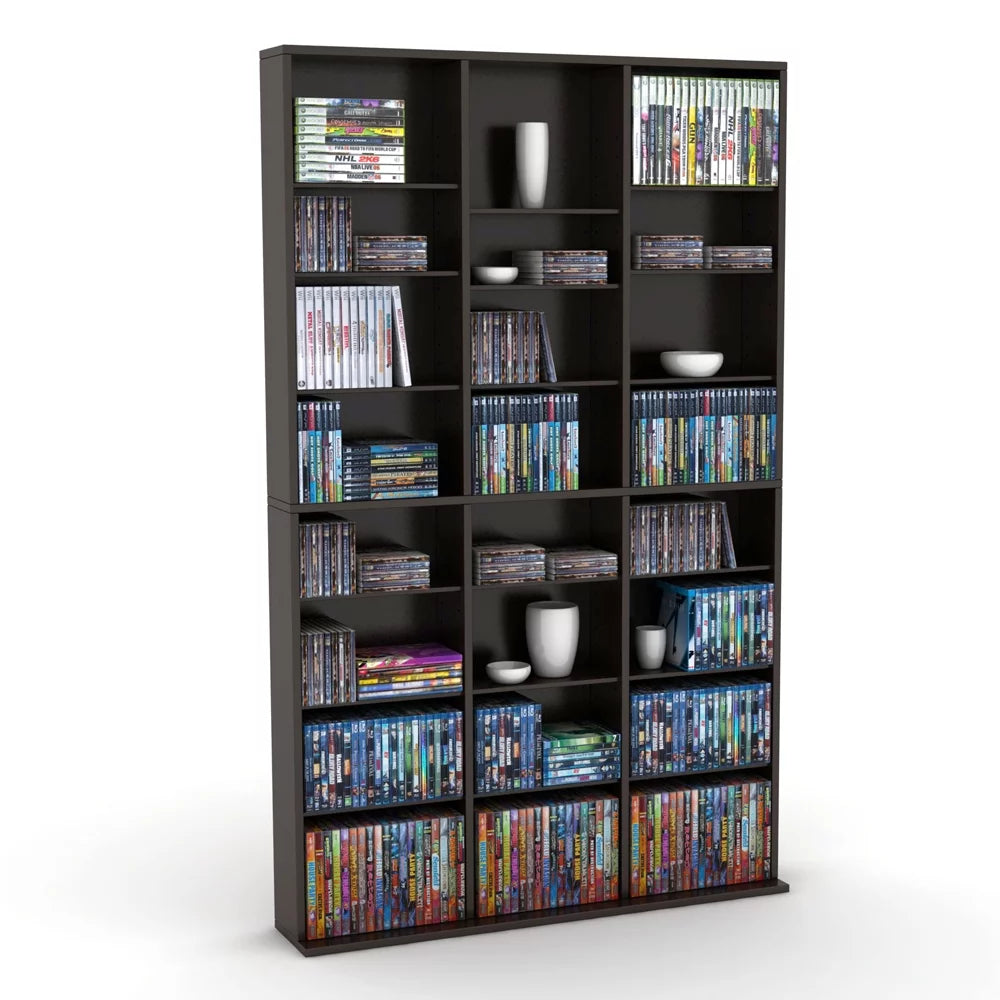 Adjustable Wood Media Storage Shelf Bookcase J890455