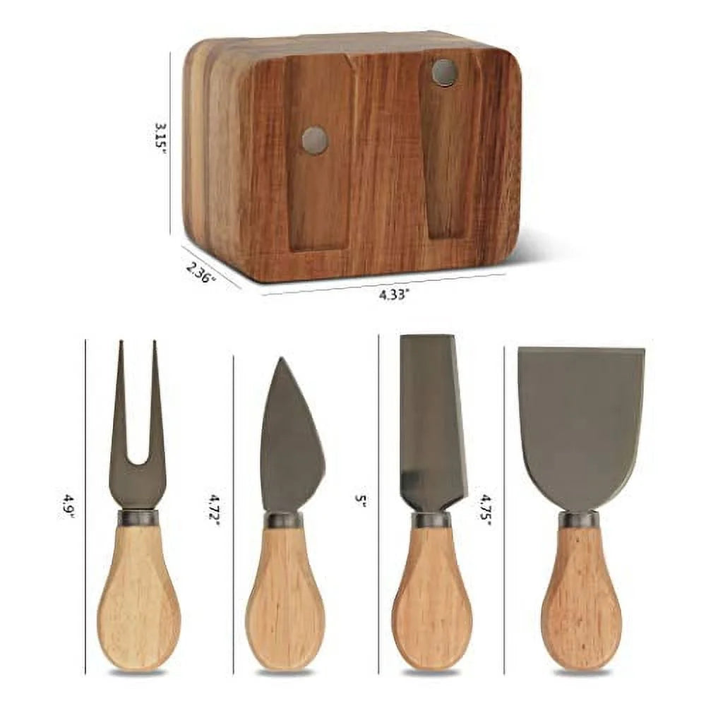 Cheese Knife Block Set with Wooden Handle V243583