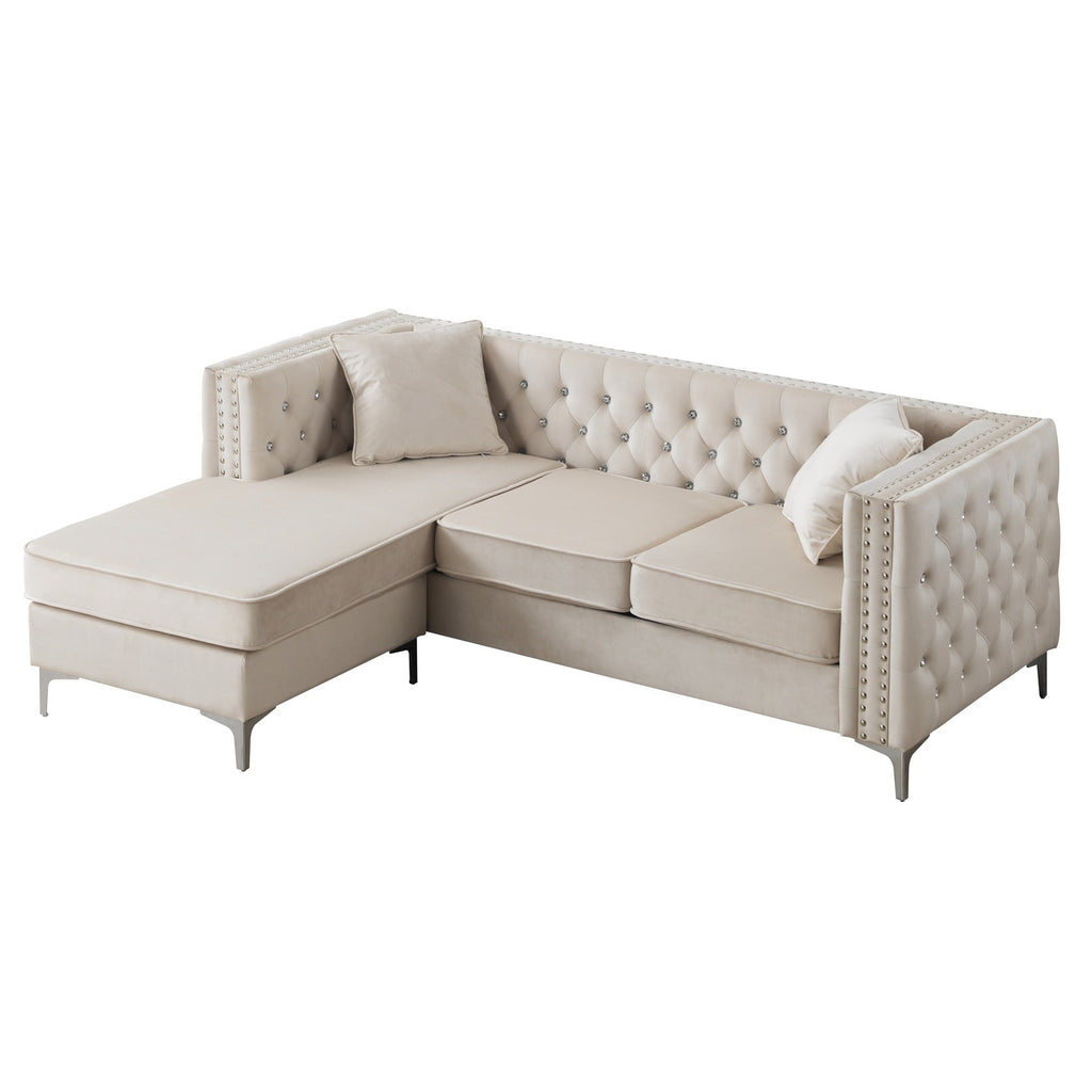 Ivory Sofa Chaise A7804