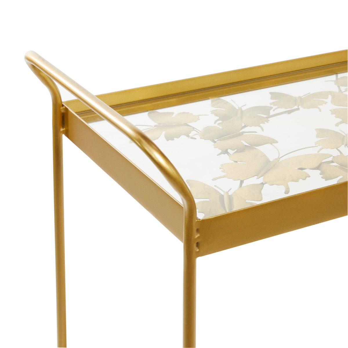 Gold Metal Bar Cart S57412