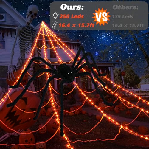 250 LED Purple Spider Web Lights with 8 Modes X9541