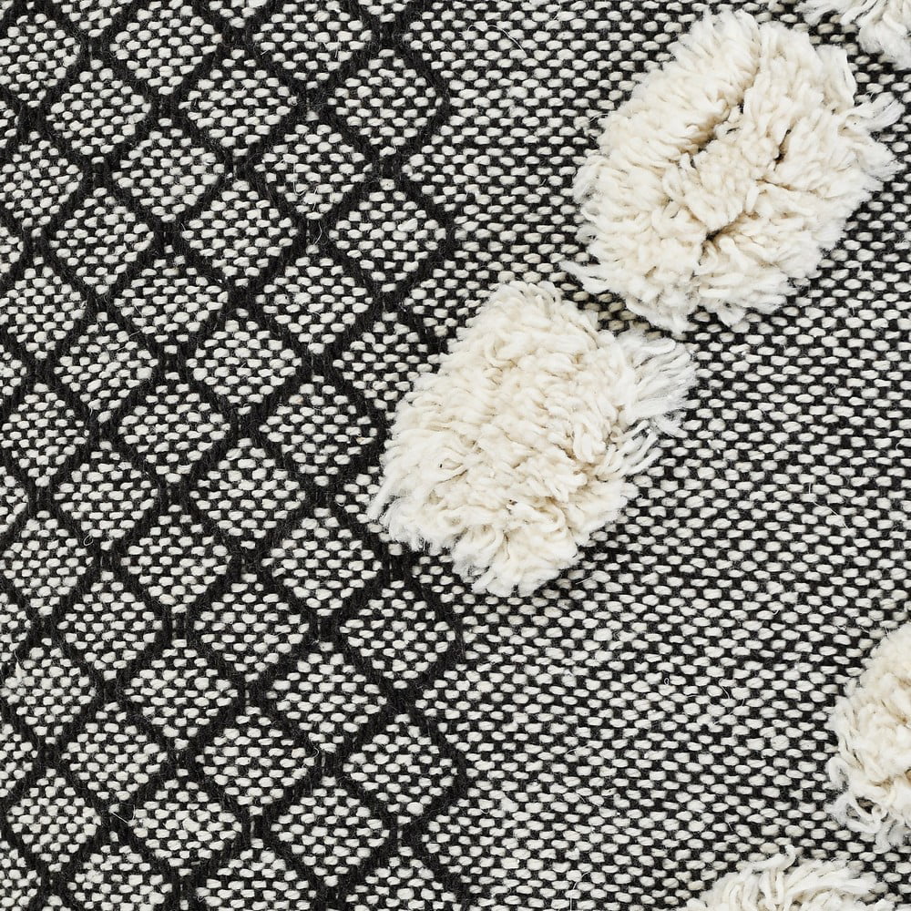 20" x 20" Hand-stitched Gray White Geometric Organic Cotton Pillow Cover H986055