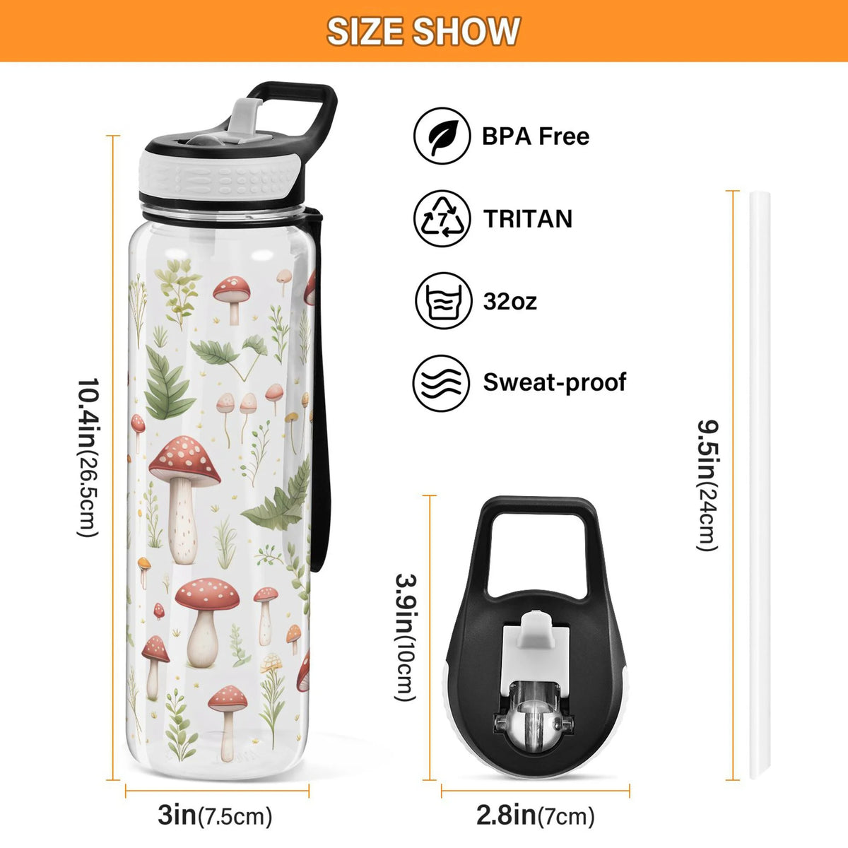 32oz Tritan Water Bottle with Straw Q6317
