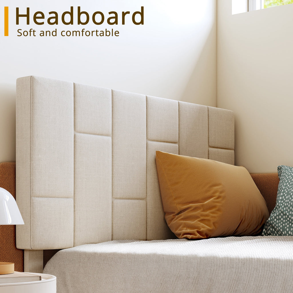 Twin Bed Frame with Upholstered Headboard Z995124