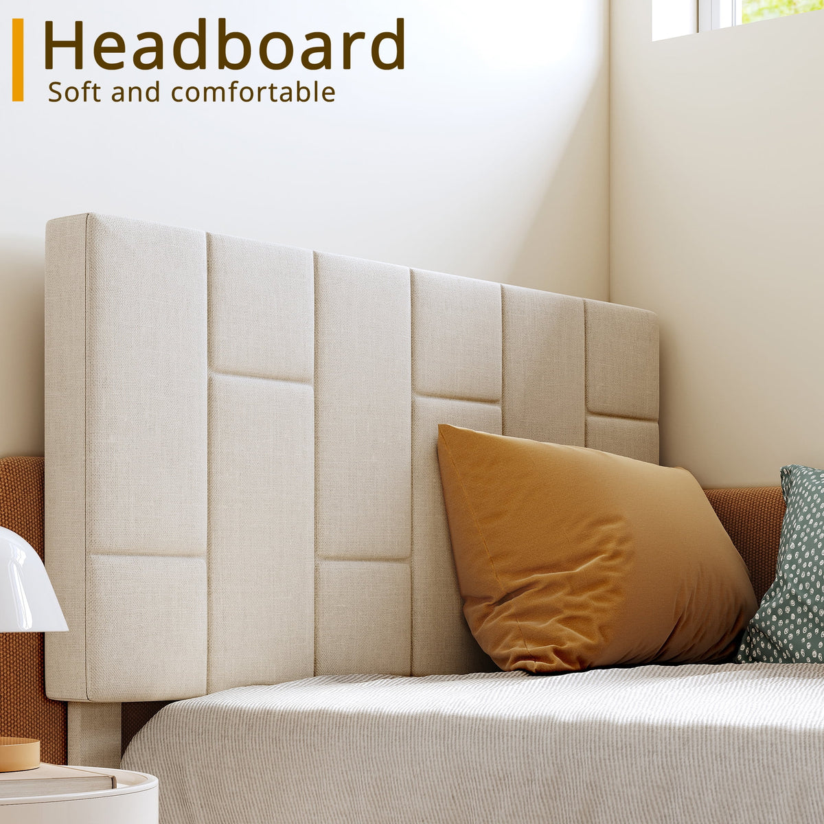 Twin Bed Frame with Upholstered Headboard Z995124