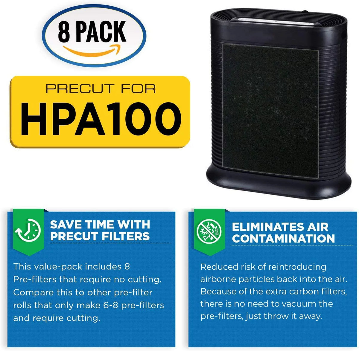 2 HEPA Replacement Filter Pack with 8 Activated Carbon Pre Filters L4387