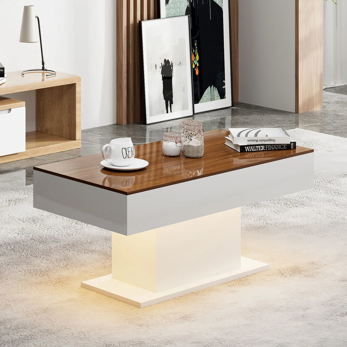 LED Coffee Table with 16 Colors LED Lights O918071
