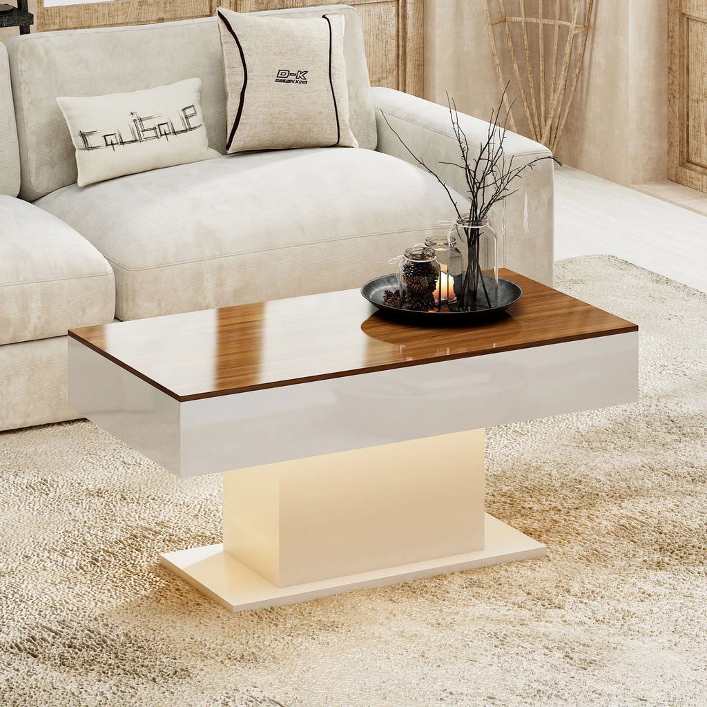LED Coffee Table with 16 Colors LED Lights O918071