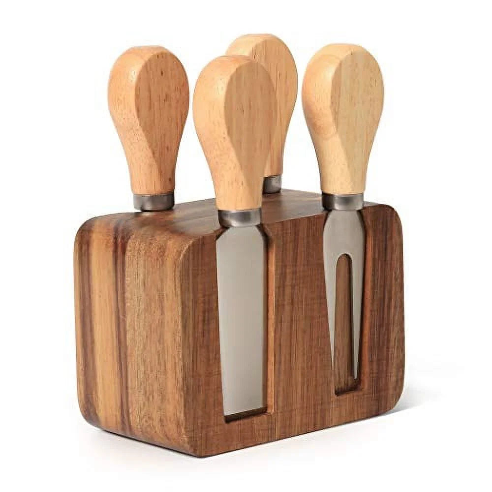 Cheese Knife Block Set with Wooden Handle V243583