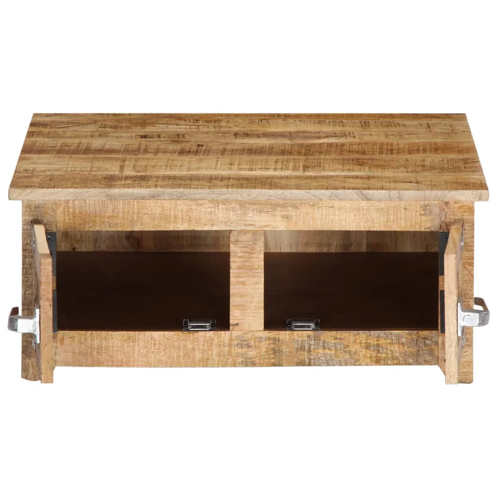 Mango Wood Coffee Table with 2 Cabinets and 2 Doors Z645907