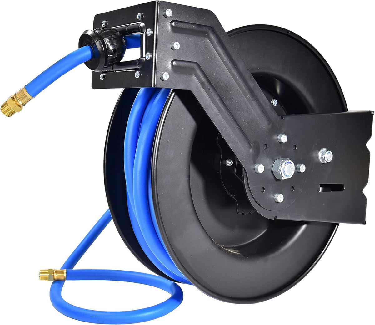 Air Hose Reel 1/2 in x 50 ft Wall Mount Auto Rewind Retractable 300 PSI Hybrid Hose I35523