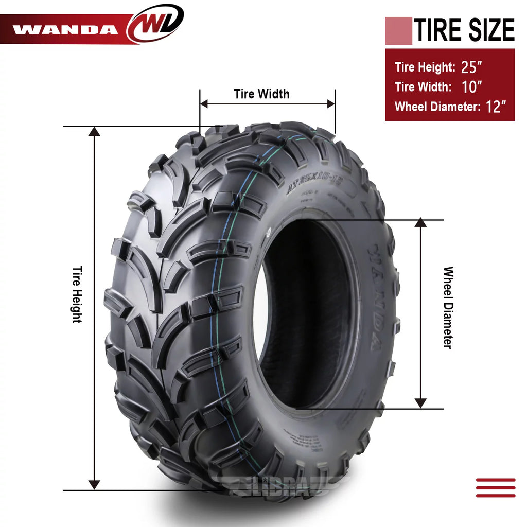 25x10-12 6PR ATV/UTV Tires Set 2 A202