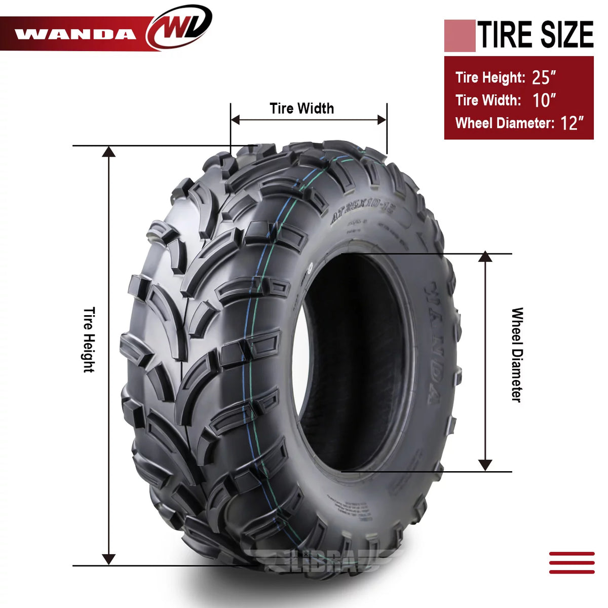 25x10-12 6PR ATV/UTV Tires Set 2 A202