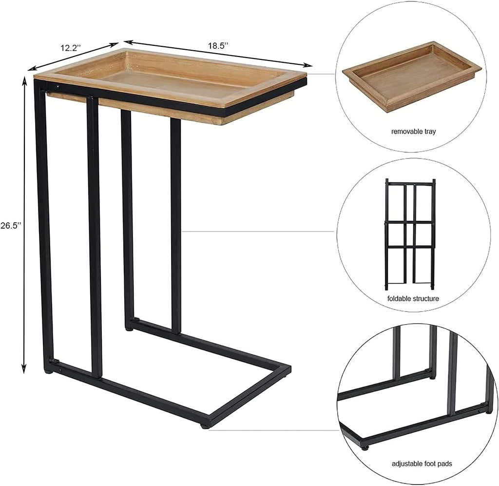 C Table End Table with Removable Tray Top J509