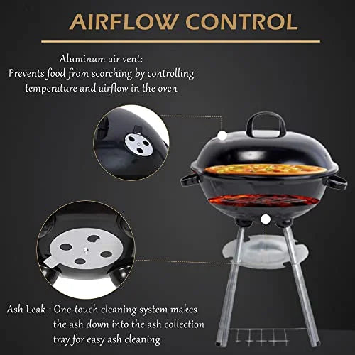 18" Black Stainless Steel Charcoal Grill J29211