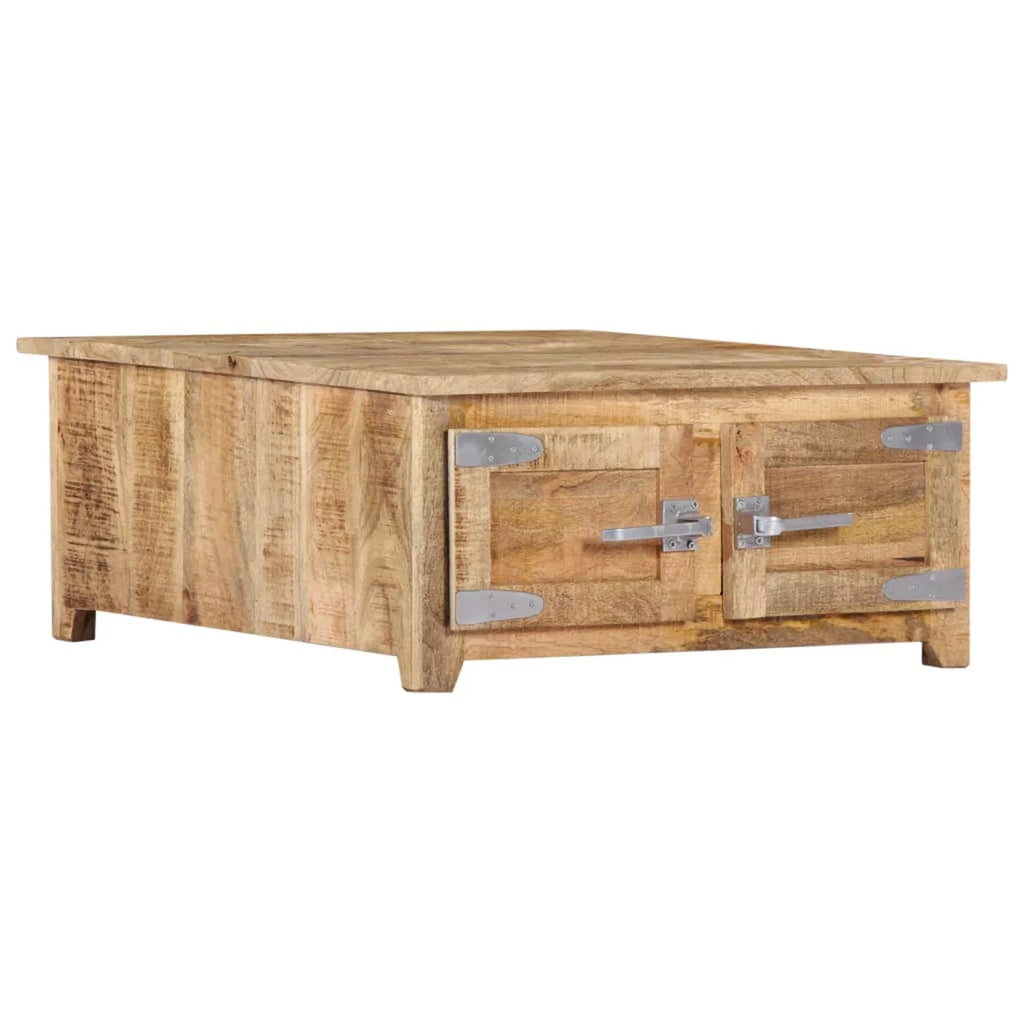 Mango Wood Coffee Table with 2 Cabinets and 2 Doors Z645907