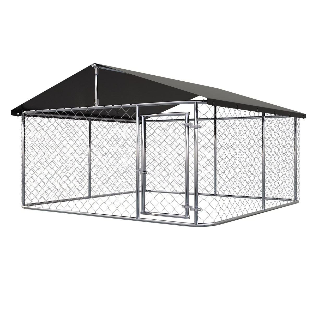 Heavy Duty Outdoor Dog Kennel with Black UV & Water Resistant Cover B15104