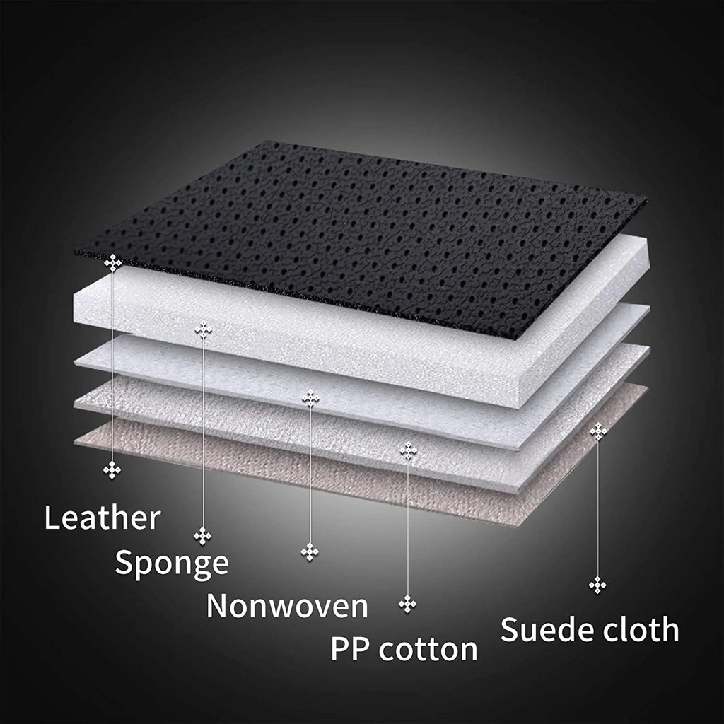 Black Waterproof Leather 6 Pieces Auto Seat Protectors W6406