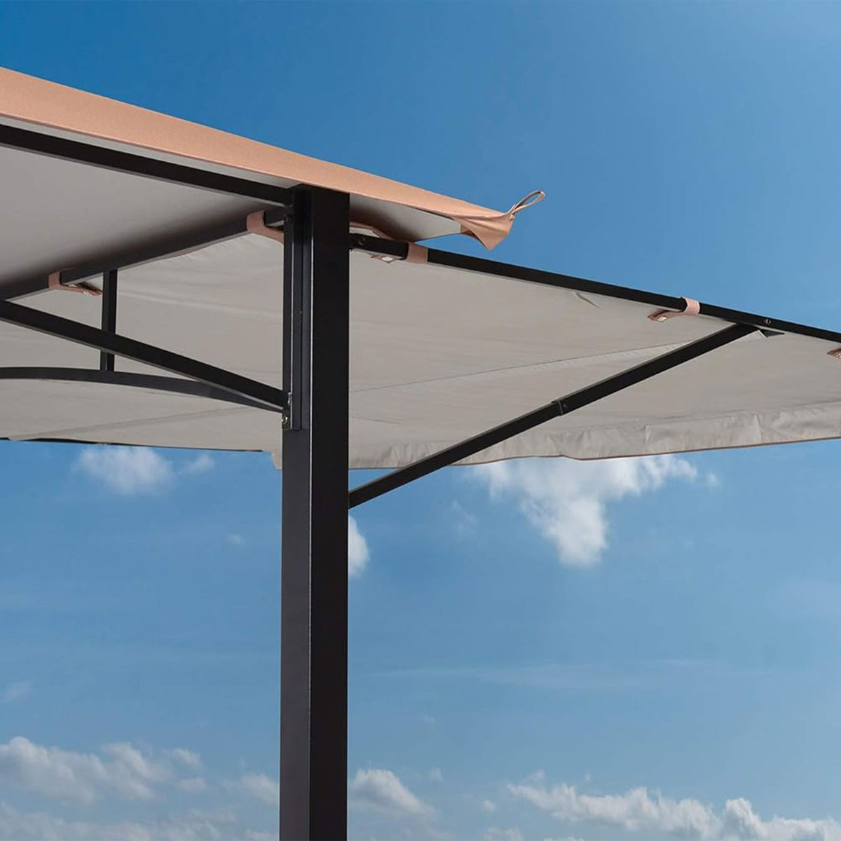 Redwood Gazebo with Retractable Awning B29479