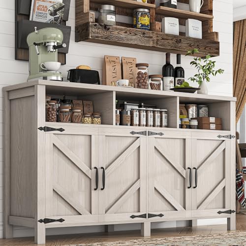 Buffet Sideboard with Storage 4 Doors Wood Cabinet with Shelves B10936