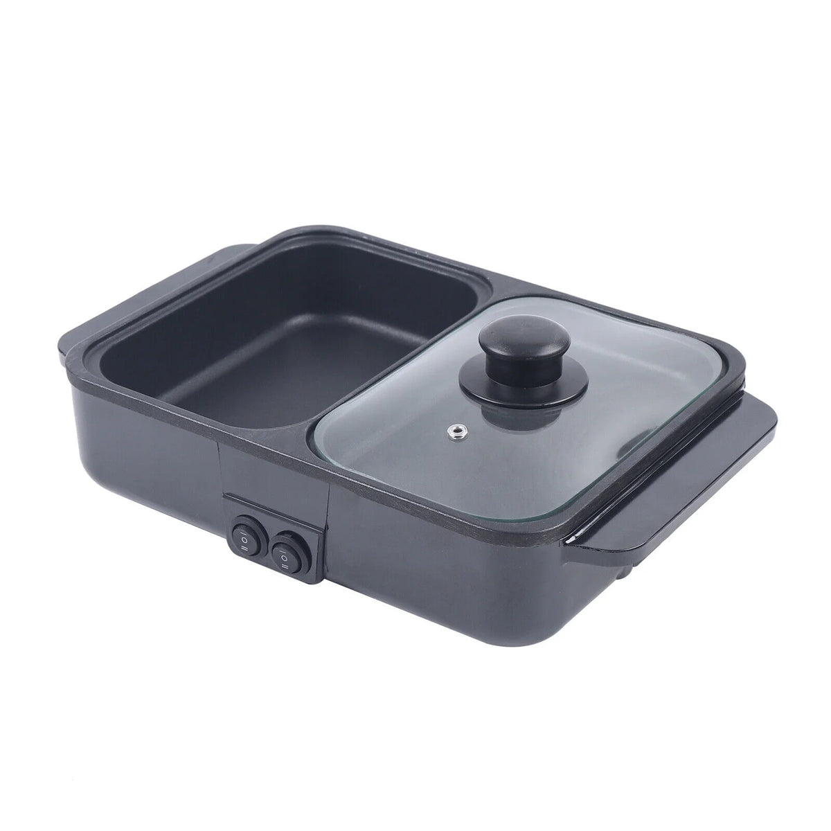 2-in-1 Electric Hot Pot BBQ Grill Smokeless Cooking Pan 1200W P420771