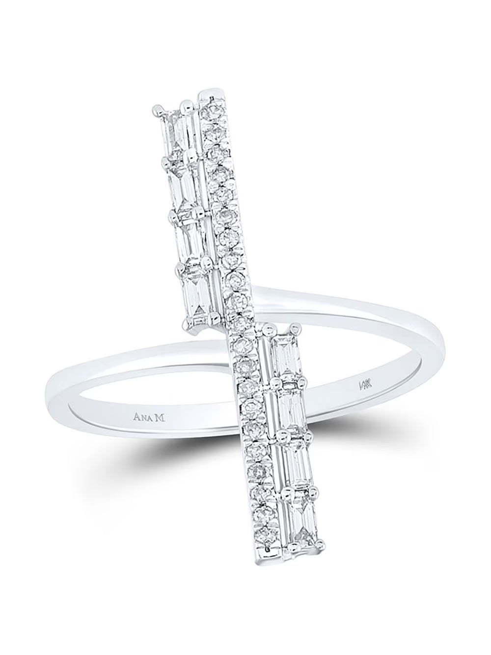 14kt White Gold Baguette Diamond Fashion Ring 1/4 Cttw L163349