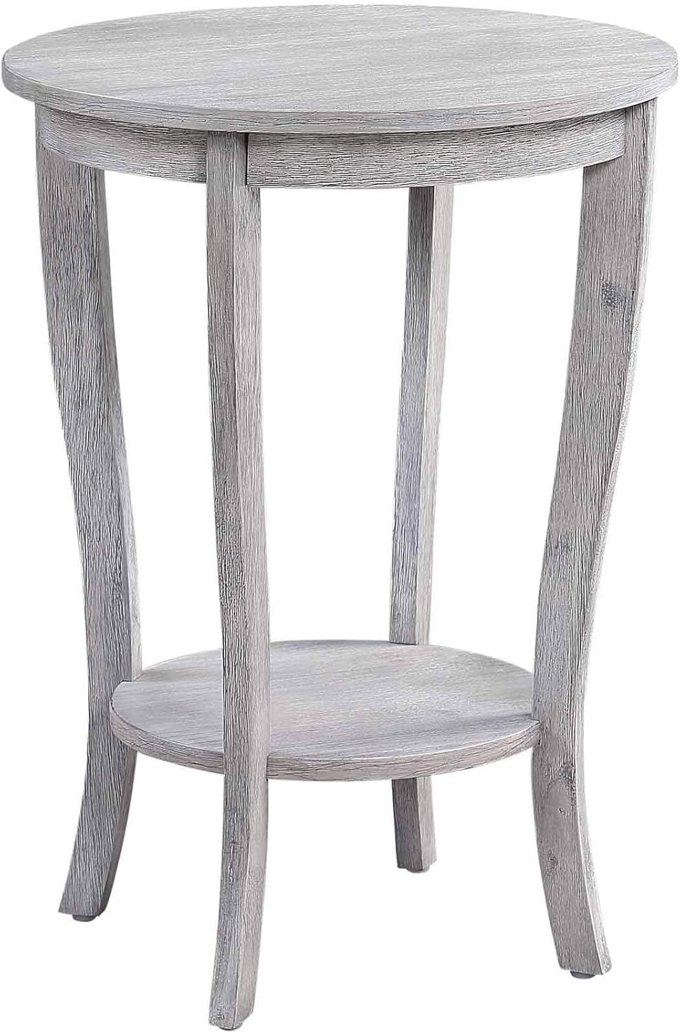 White Round End Table G3088