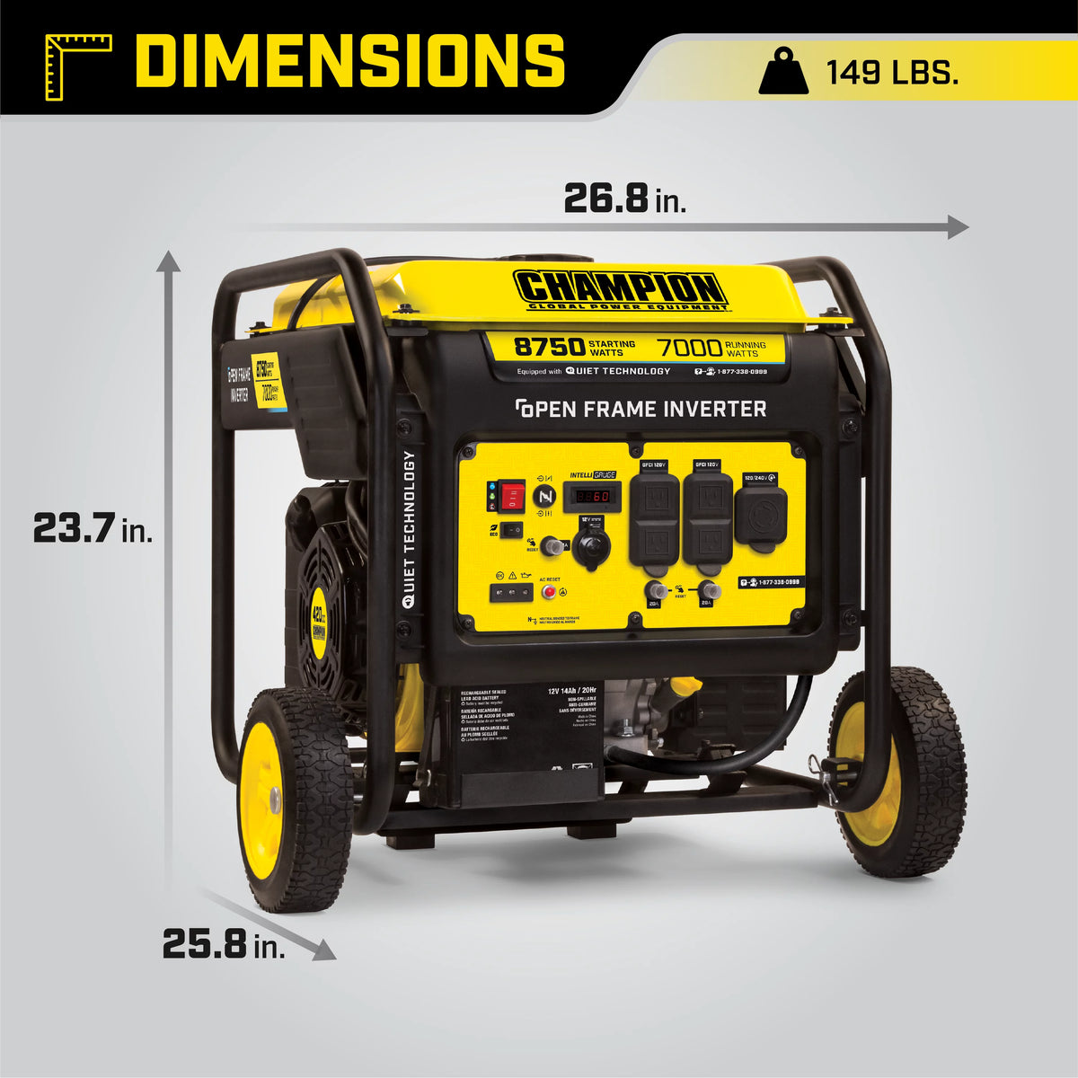 8750-Watt Electric Start Open Frame Inverter I219