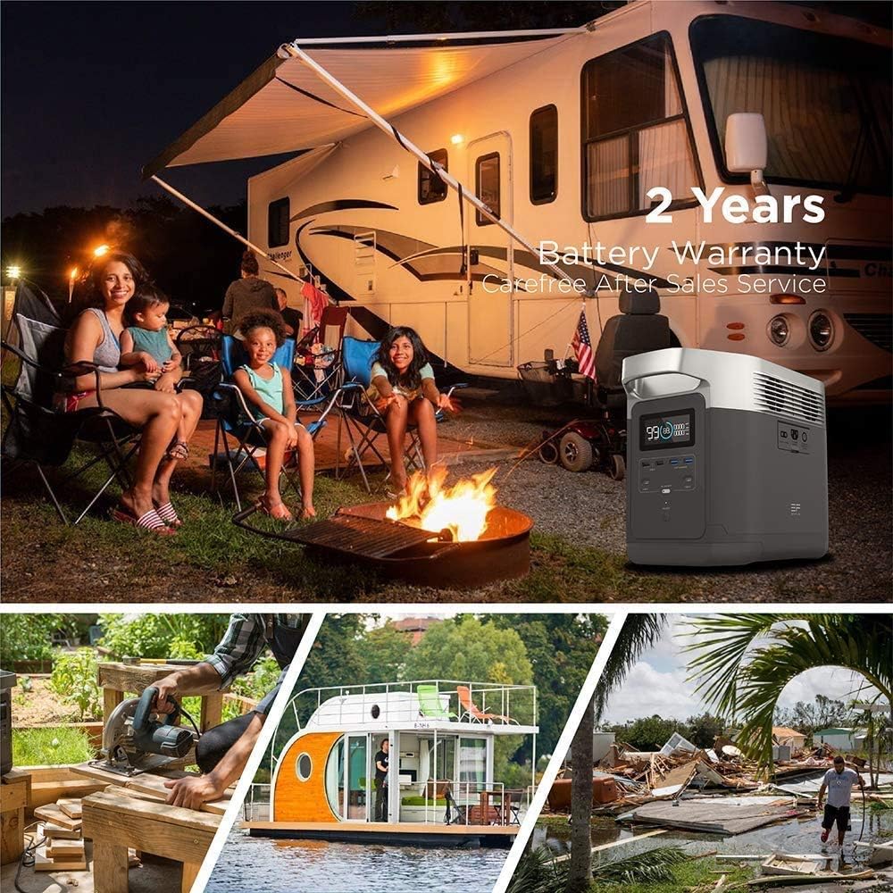 1260Wh Solar Generator with 2 110W Solar Panel, 1800W AC Outlets, Portable Power Station D83252