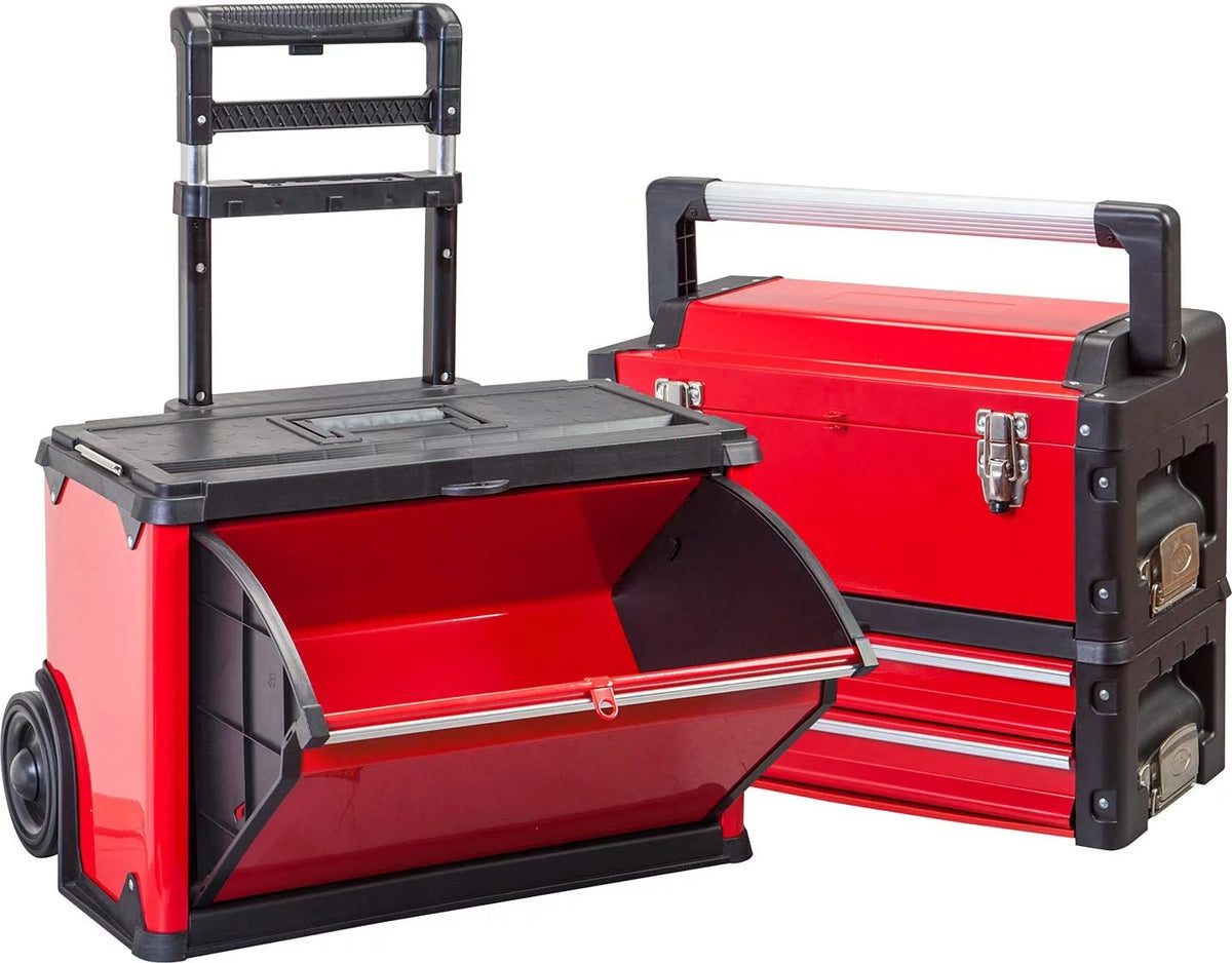 Red Rolling Tool Chest with Wheels 3 Drawers W3118