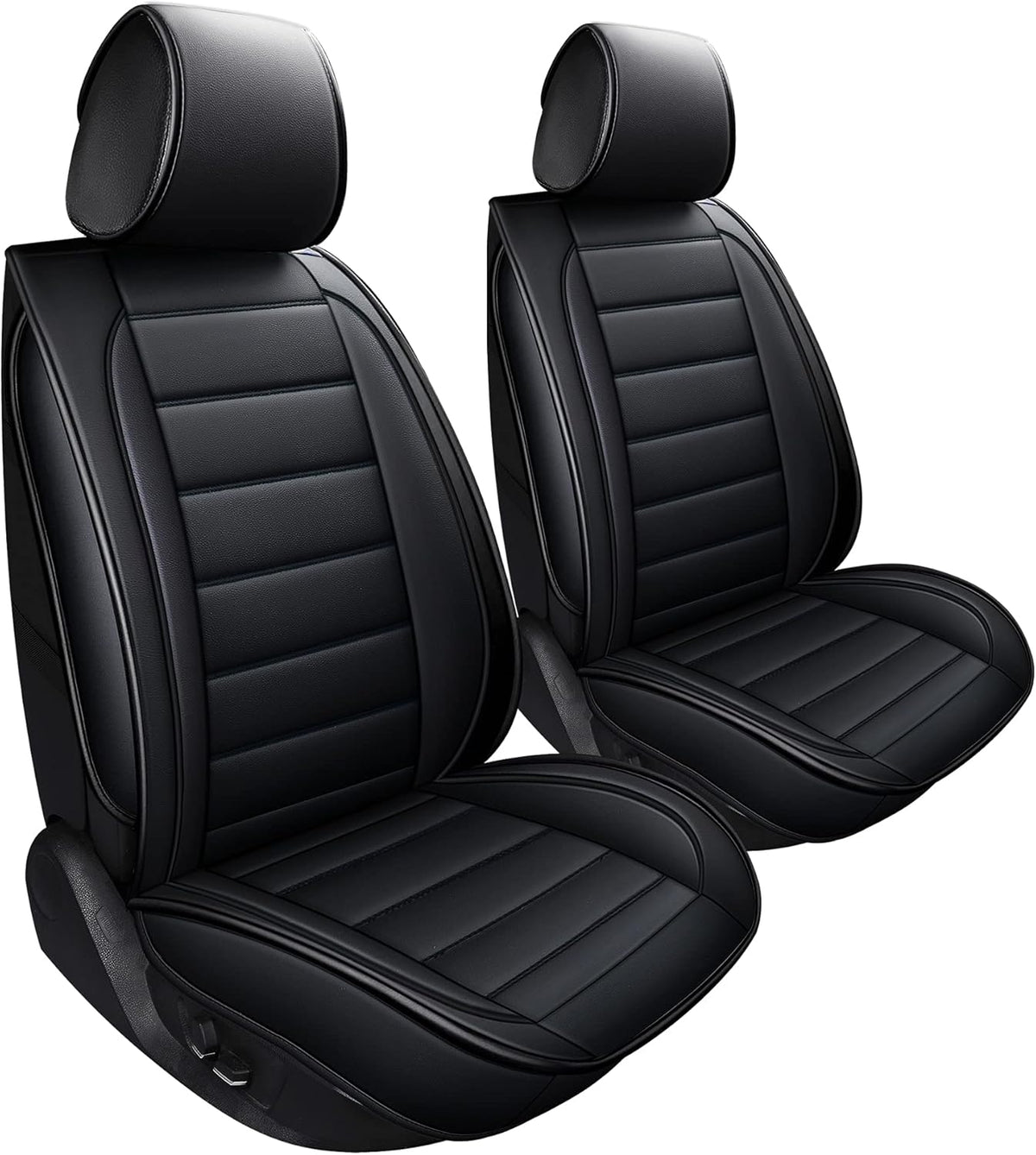 Black Full Set Faux Leather Car Seat Covers L7772