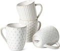 Ceramic Coffee Mugs 12 oz Embossment Set of 4 Arctic White L727076
