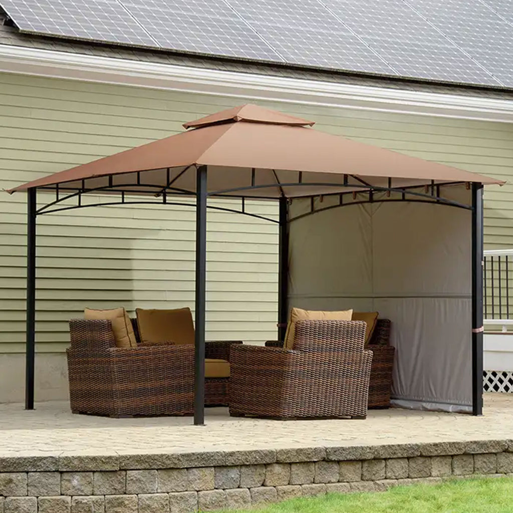 Redwood Gazebo with Retractable Awning B29479