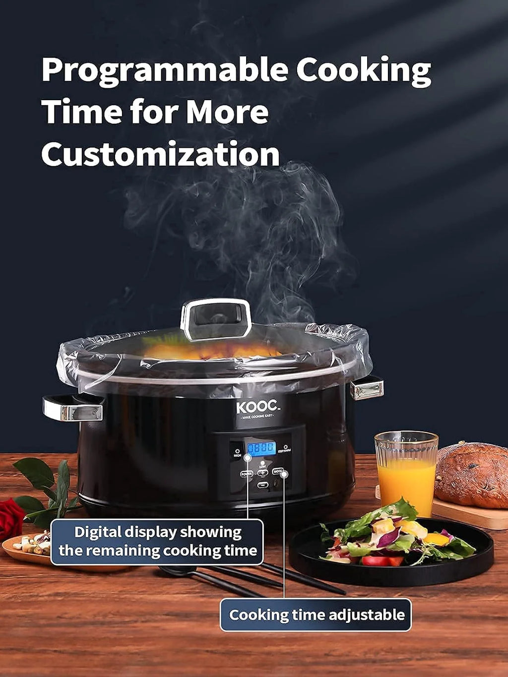 Programmable Slow Cooker 8.5-Quart with 30 Liners A315