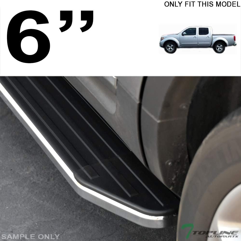 Black With Chrome Trim Aluminum Side Step Rail Running Boards For Nissan Frontier Crew Cab A348343