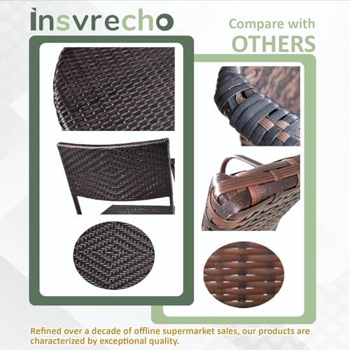 3 Pieces PE Wicker Rattan Folding Bistro Set V45002