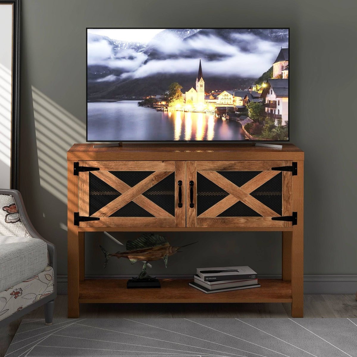 44x22 TV Stand Console with Storage and Shelf W4971