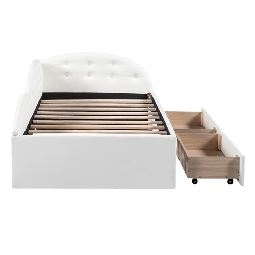 Gray Velvet Twin Size Daybed with Storage Drawers D7703