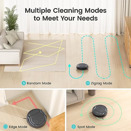 Robot Vacuum, 3 Adjustable Suction, 120 Min Runtime, Self-Charging O6055
