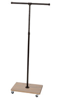 2-Way Straight Arm Clothing Rack with Dark Walnut Wood Base A783
